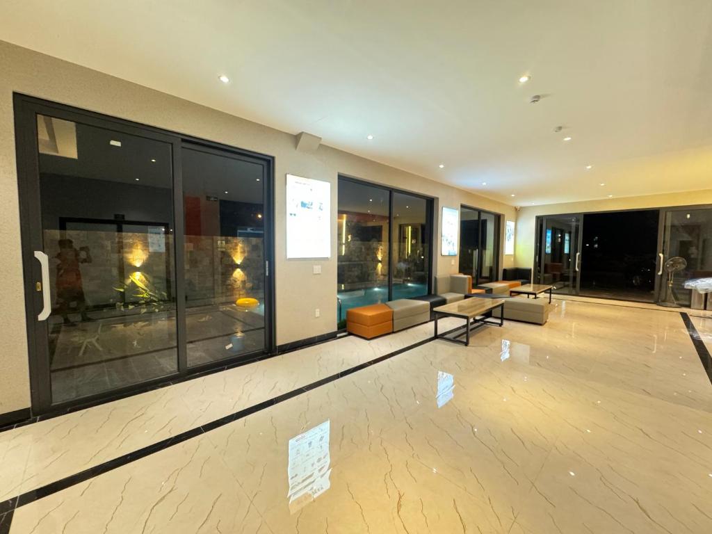 Khu vực ghế ngồi tại Ha Giang Hostel