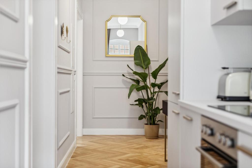 Kuchyň nebo kuchyňský kout v ubytování Residenz Hugo