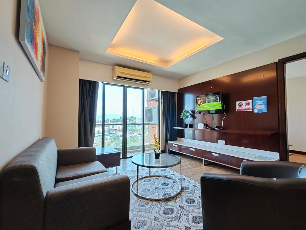 TV o dispositivi per l'intrattenimento presso Ming Greenage Suite 明绿时代套房 @Kota Kinabalu 亚庇市中心