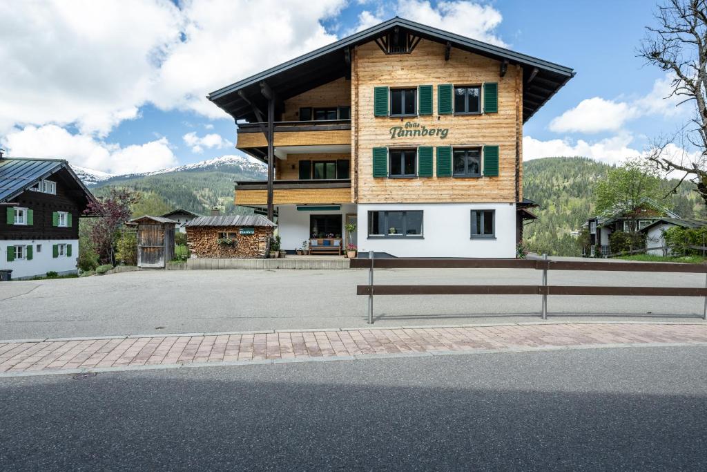 a building on the side of a road at Haus Tannberg in Riezlern