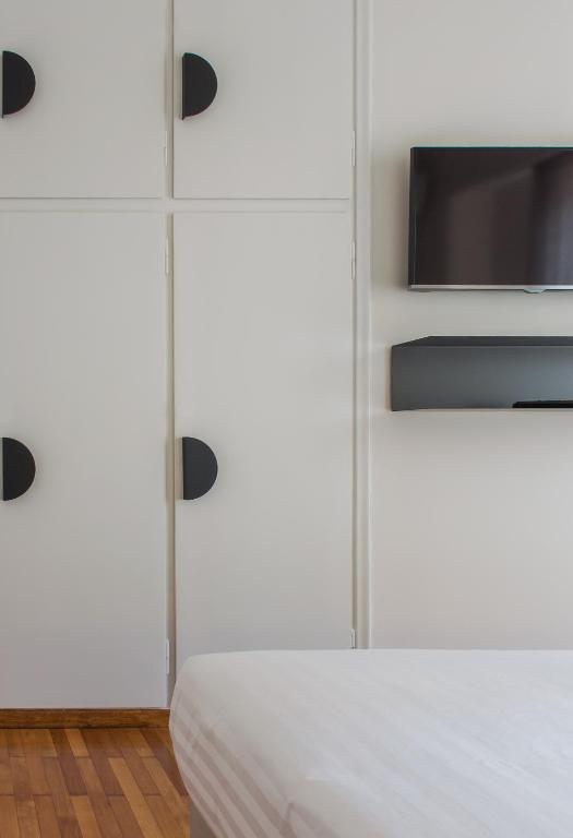 Televízia a/alebo spoločenská miestnosť v ubytovaní ABA Apartment Korizi street
