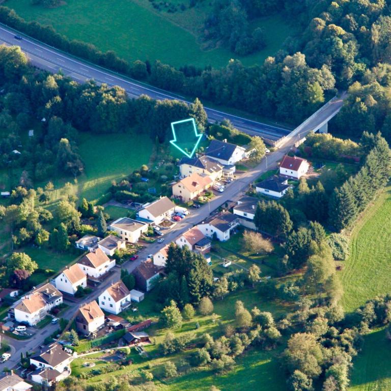 Letecký snímek ubytování Gästehaus Backes