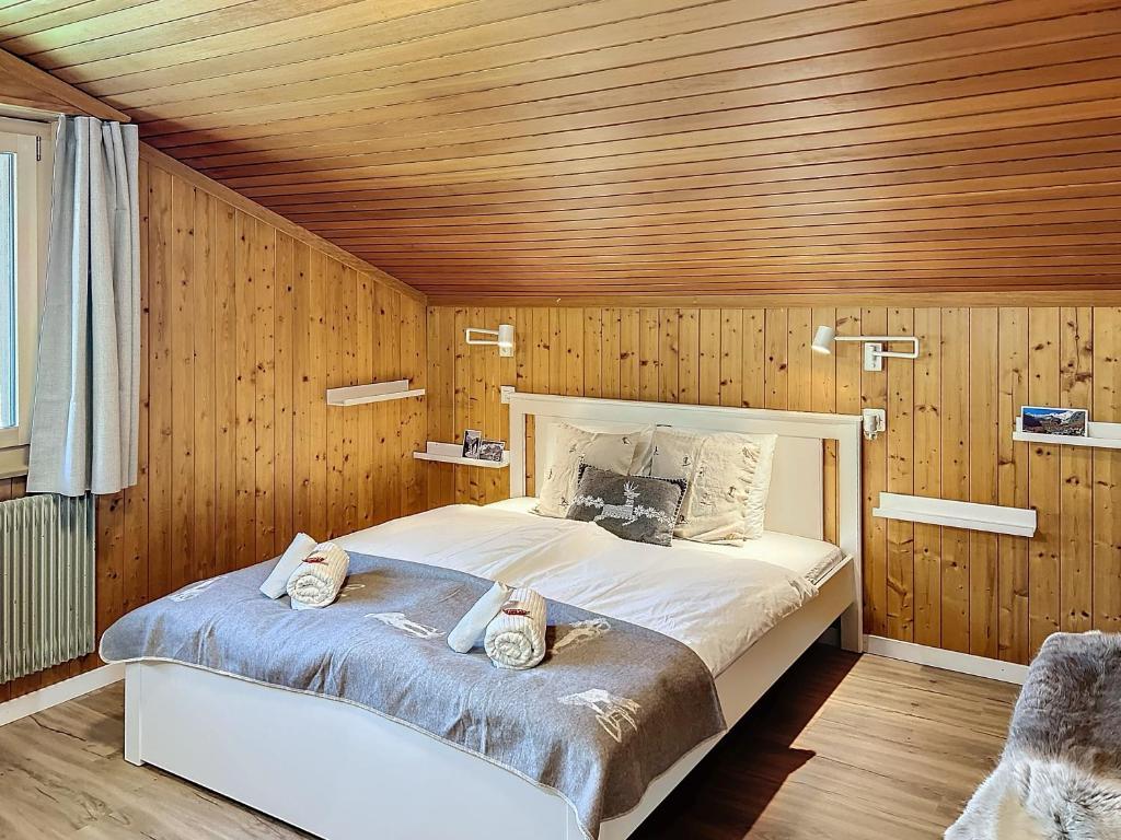 Postel nebo postele na pokoji v ubytování Appartement STERN - Confort au coeur de Saas-Fee