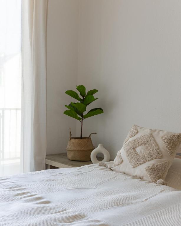 Postel nebo postele na pokoji v ubytování Köthen Loft Apartment