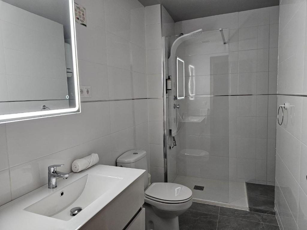 Koupelna v ubytování Hotel Velis