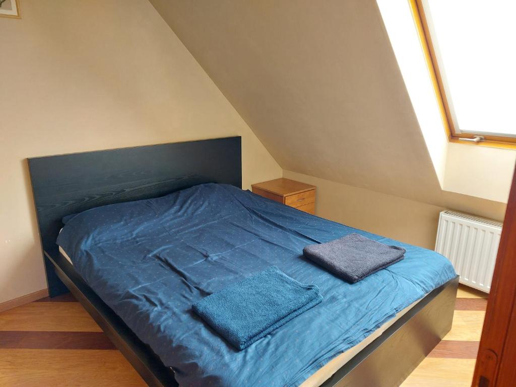Postel nebo postele na pokoji v ubytování Jakócs szállása