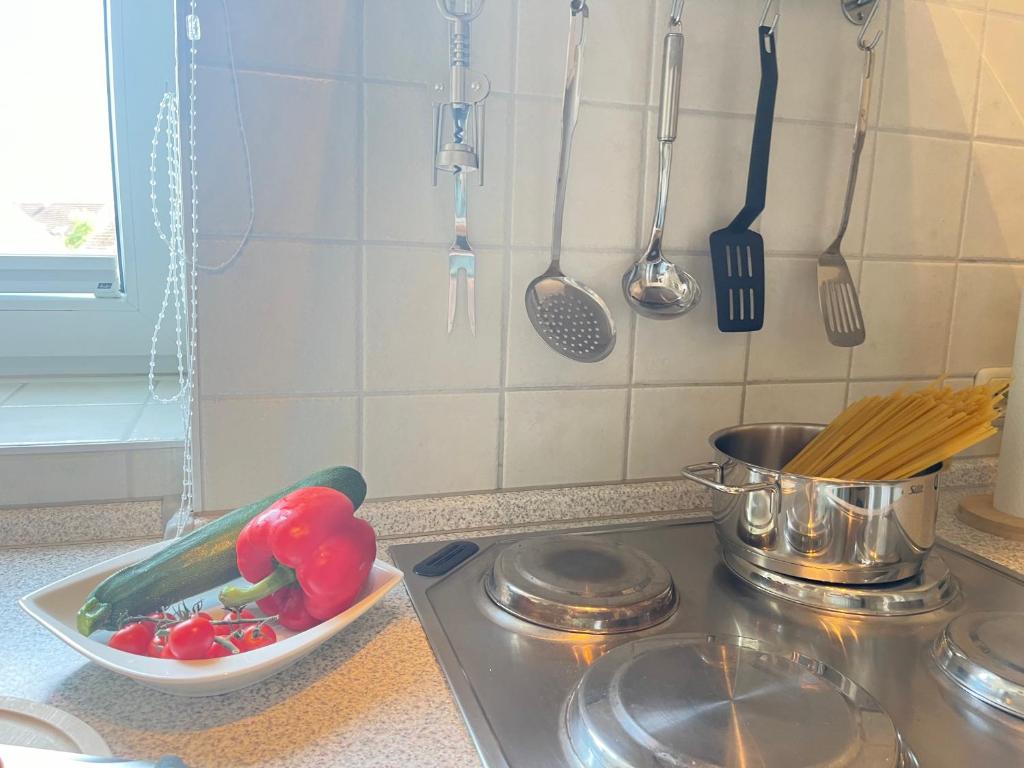 Kuchyň nebo kuchyňský kout v ubytování Malins Küstenperle