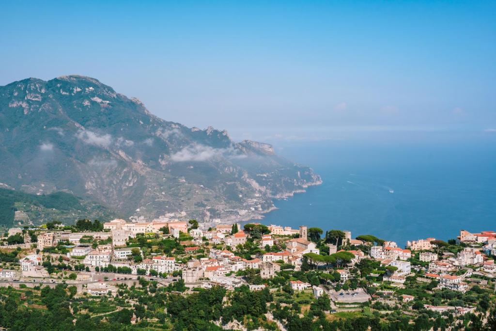 a town on the side of a mountain at Eliolite Holiday House in Scala