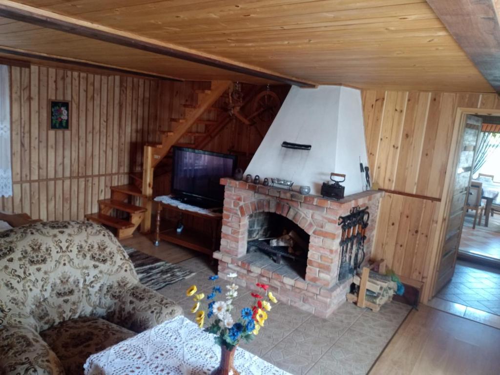 TV a/nebo společenská místnost v ubytování Agroturystyka Jałowo Wiejski Dom