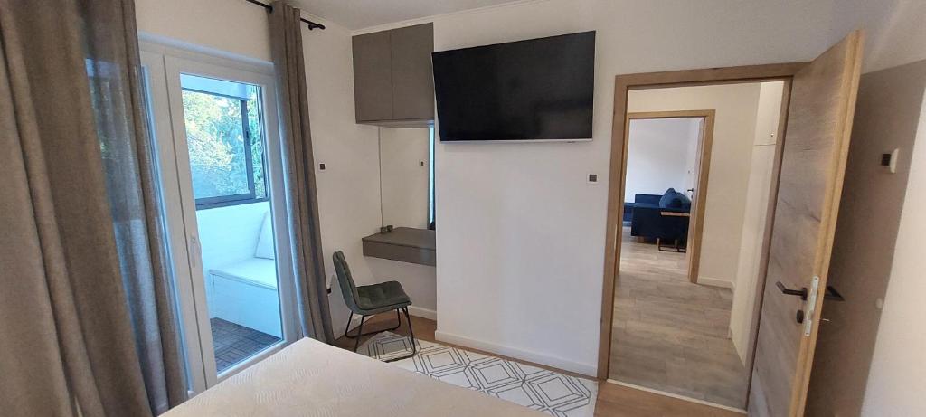 Televízia a/alebo spoločenská miestnosť v ubytovaní Apartman Millá