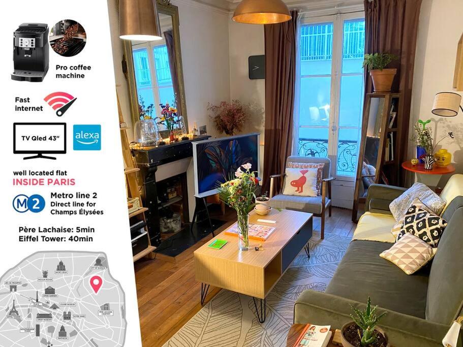 Photo de la galerie de l'établissement Nice and cosy apartment Ménilmontant, à Paris