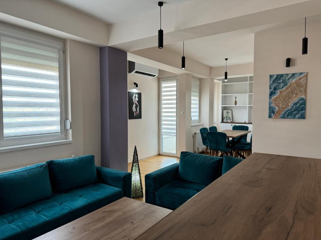 Posezení v ubytování Modern Skopje apartment