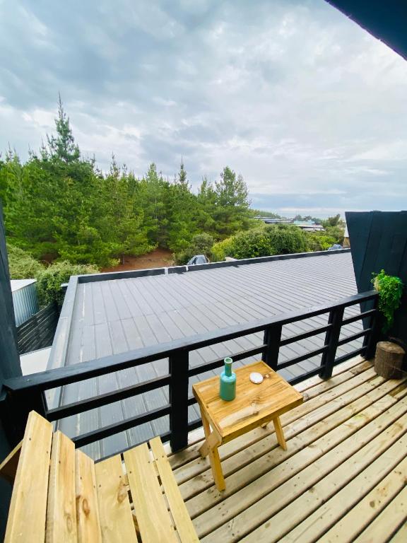 Balkón nebo terasa v ubytování Forest house Cabaña para 2