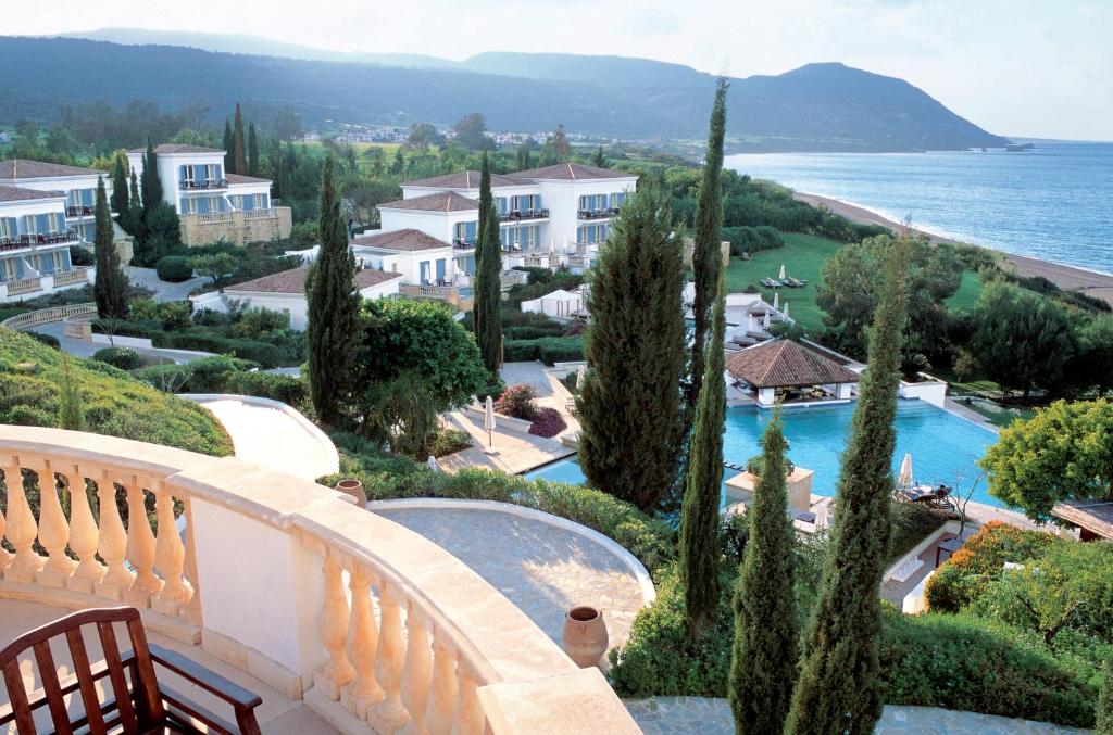 a view from the balcony of a resort at Anassa in Polis Chrysochous