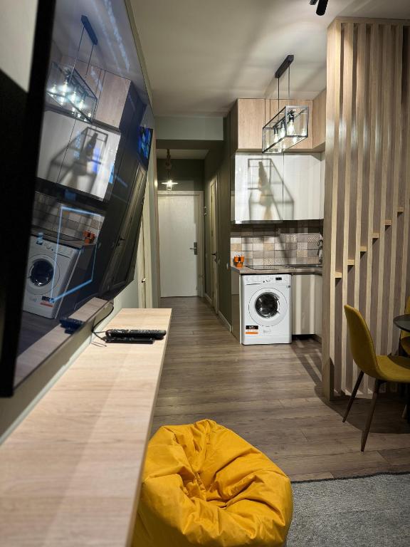 Kuchyň nebo kuchyňský kout v ubytování New Gudauri Apartment NEO 223