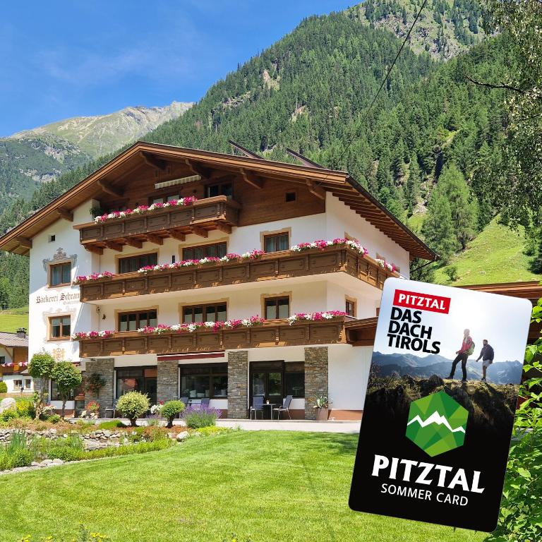 znak przed budynkiem w obiekcie Bäckerei Schranz w mieście St. Leonhard im Pitztal