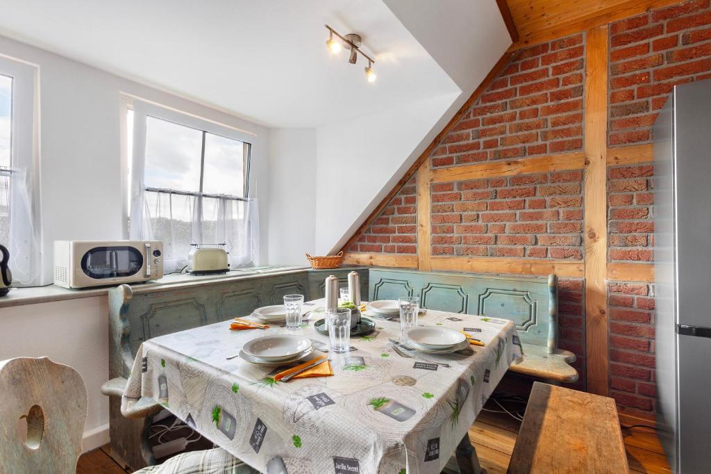 Kuchyň nebo kuchyňský kout v ubytování Wohnung auf dem Dorf