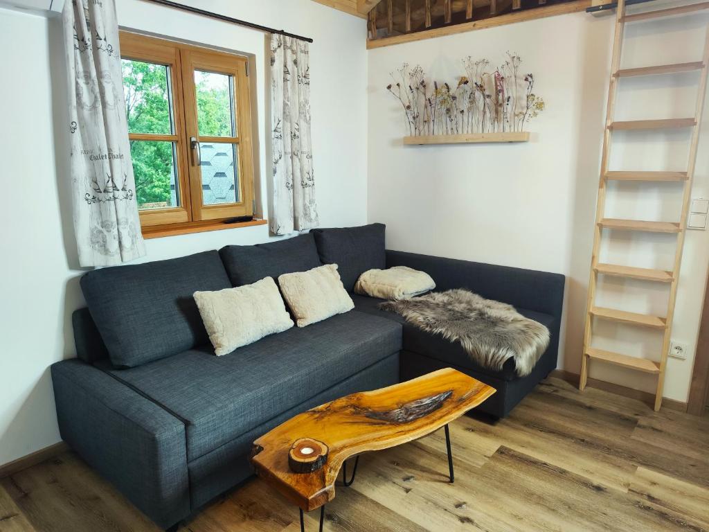 Posezení v ubytování VroniChalets - Tiny Chalets mit Sauna