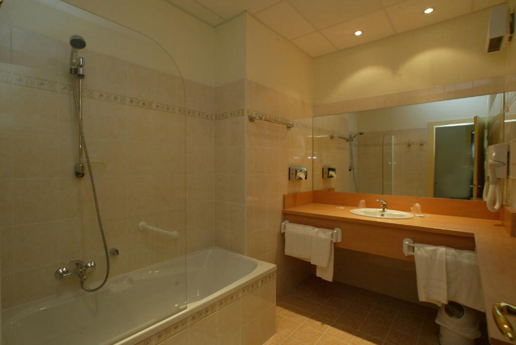 Koupelna v ubytování Logis Hotel Restaurant Remotel