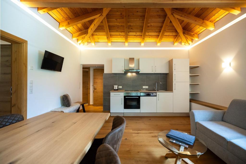 Kuchyňa alebo kuchynka v ubytovaní Der Lammhof - Appartements Kaswurm