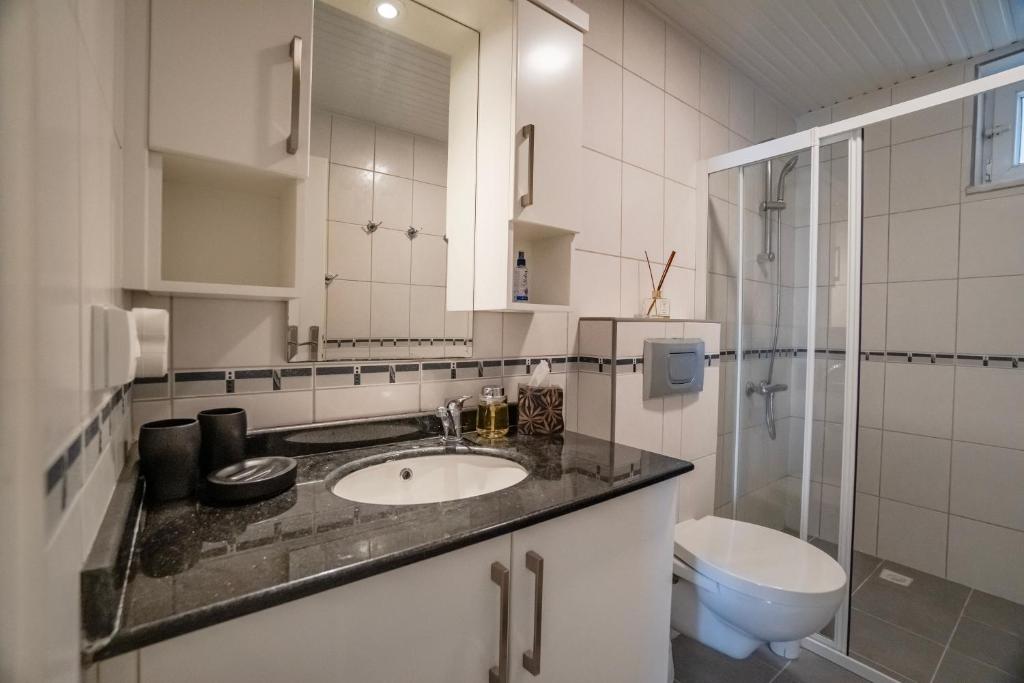 Koupelna v ubytování Villa mit einzigartigem Ausblick