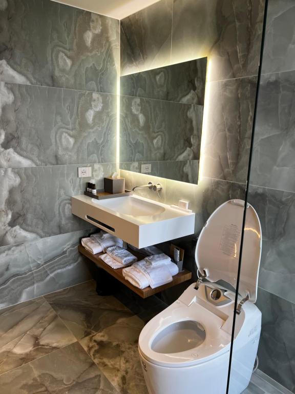 Koupelna v ubytování Hotel Vale