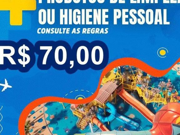 a poster for an amusement park with a water slide at Recanto Fernanda in Olímpia