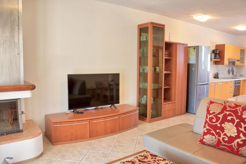 TV a/nebo společenská místnost v ubytování Vabriga Family Apartment with Pool