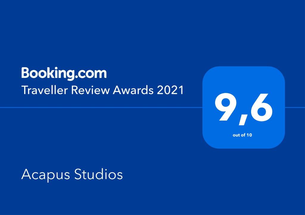 Certifikát, hodnocení, plakát nebo jiný dokument vystavený v ubytování Acapus Studios