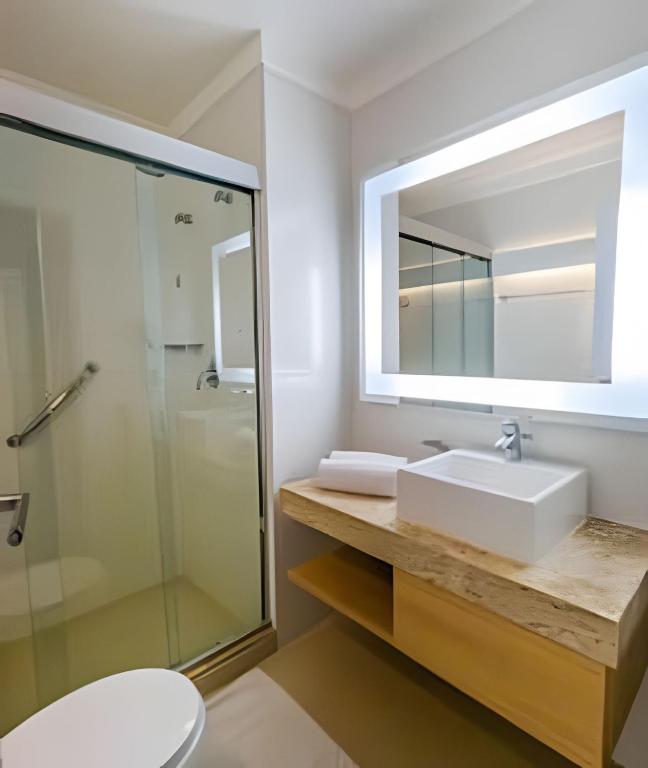 Koupelna v ubytování Stay Inn Santos Sua acomodação com cara de Hotel