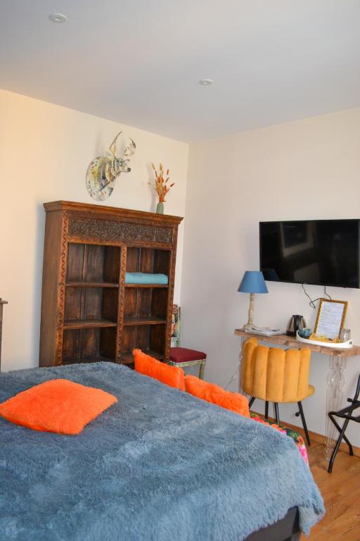 TV tai viihdekeskus majoituspaikassa A Nouste chambres d'hotes et gite ONLY ADULTS