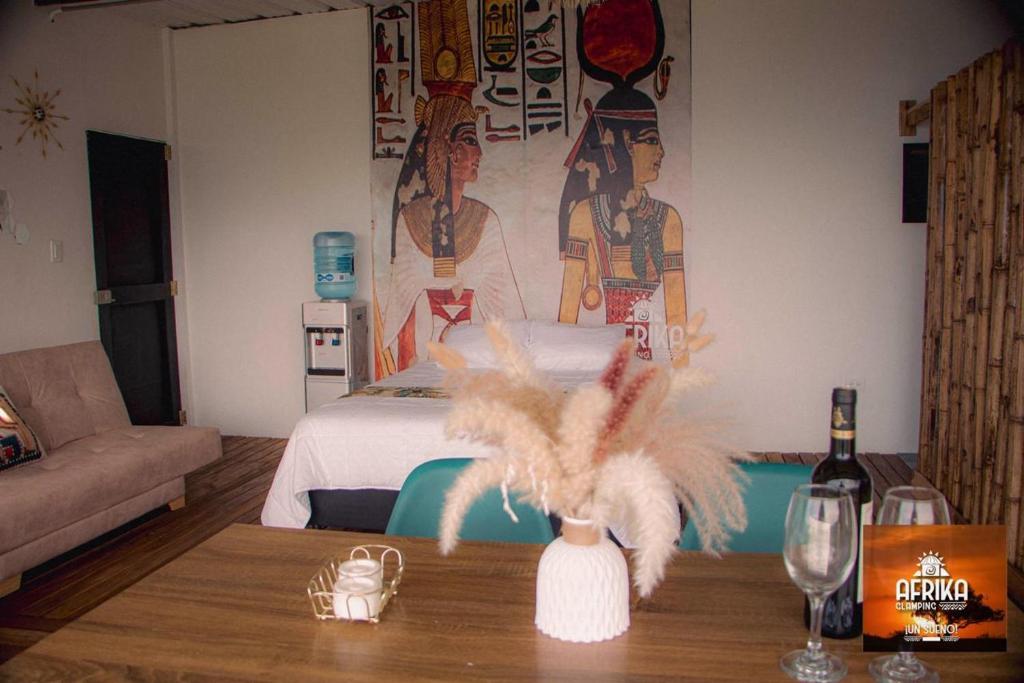 Posezení v ubytování Afrika Glamping