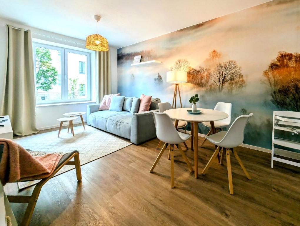 Posezení v ubytování BohnApartments - Altstadtoase - Balkon und Garten - WLAN