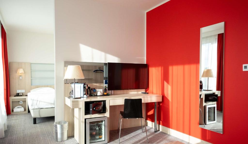 Kuchyň nebo kuchyňský kout v ubytování Park Inn by Radisson Linz