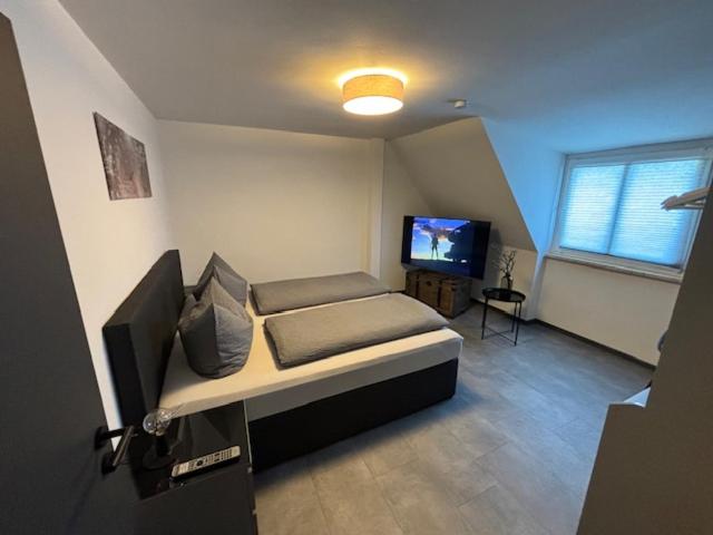 TV a/nebo společenská místnost v ubytování Ferienhaus Deluxe