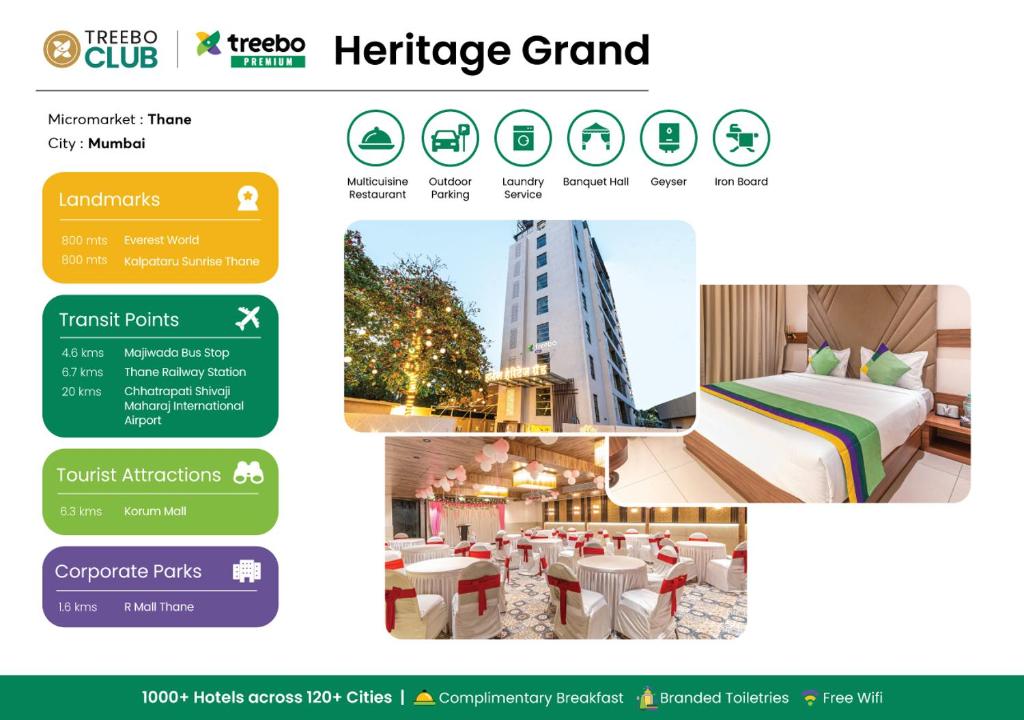 Certifikát, hodnocení, plakát nebo jiný dokument vystavený v ubytování Treebo Premium Heritage Grand -Majiwada Thane