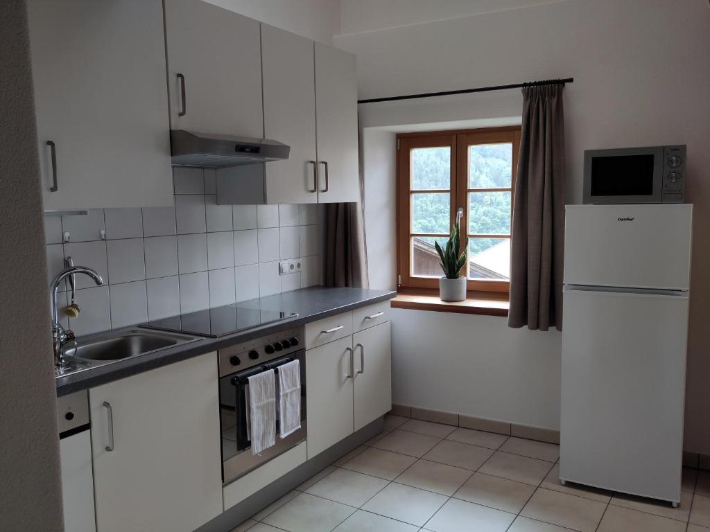 Kuchyň nebo kuchyňský kout v ubytování Schrotthof