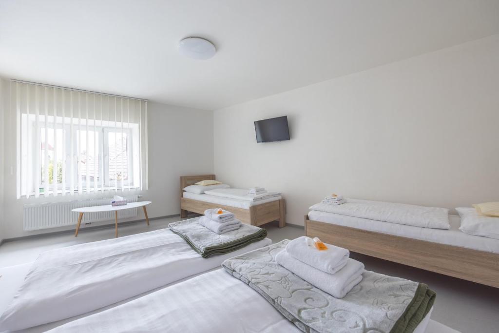 Tempat tidur dalam kamar di A studio Veselka Litomyšl