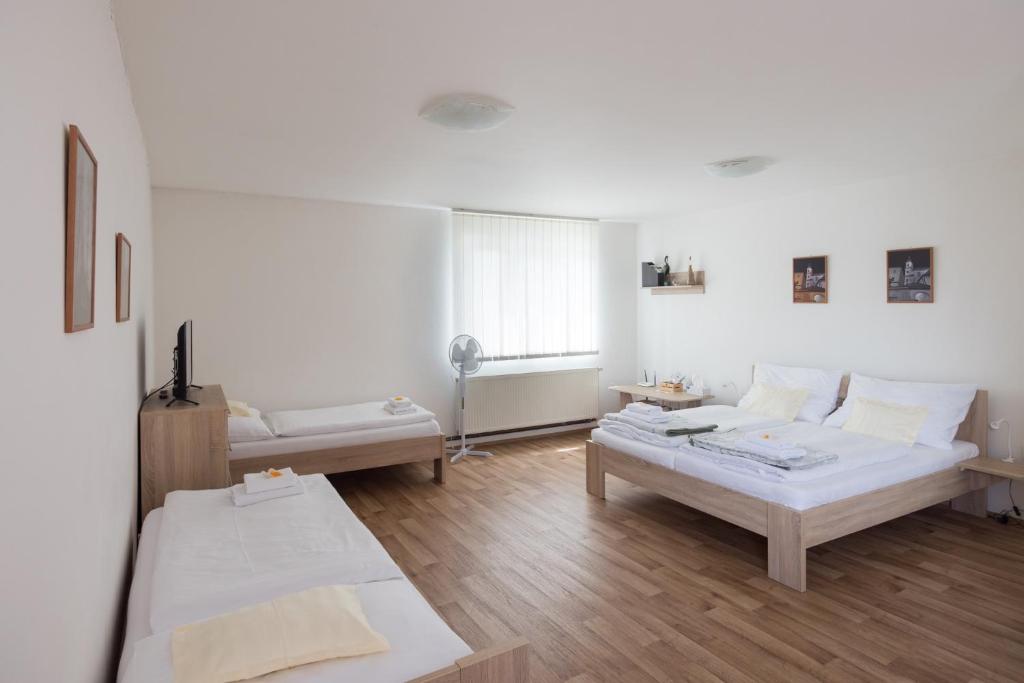 Tempat tidur dalam kamar di A studio Veselka Litomyšl