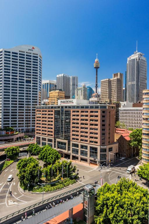 Nespecifikovaný výhled na destinaci Sydney nebo výhled na město při pohledu z hotelu