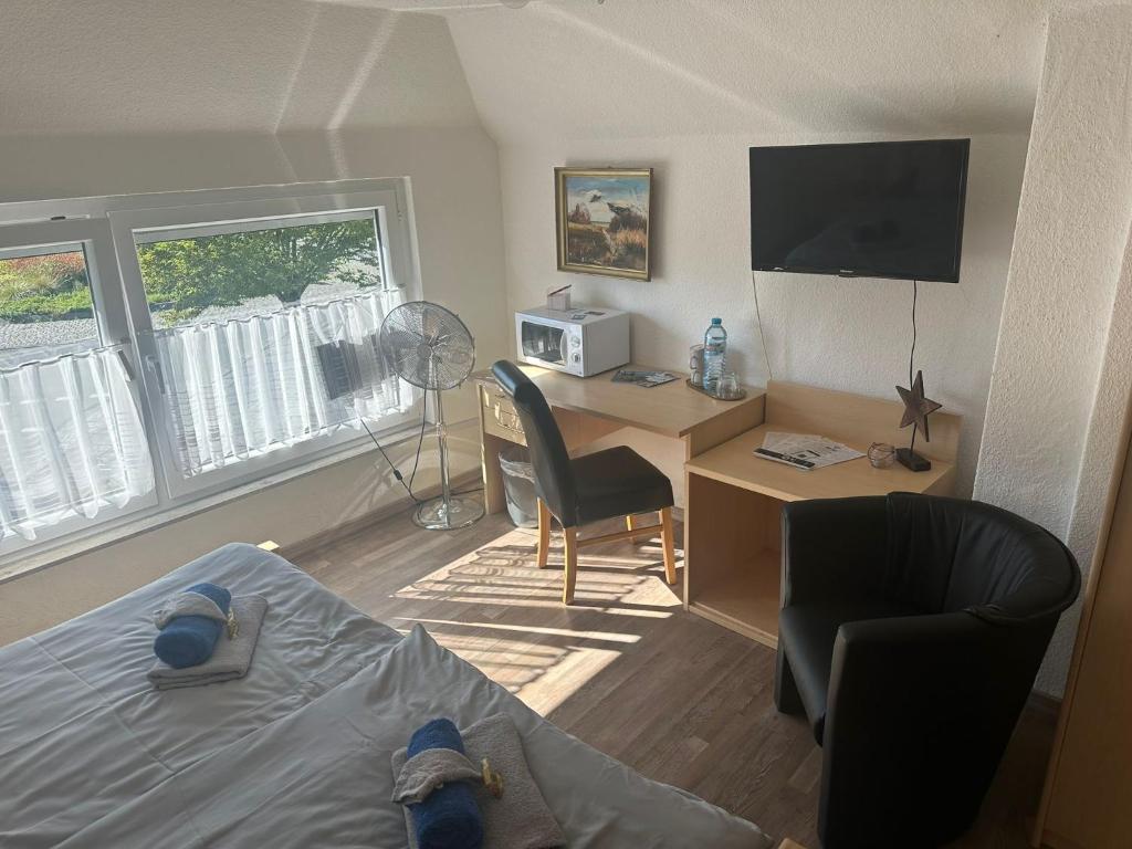 Ein Bett oder Betten in einem Zimmer der Unterkunft Zentrale Doppelbettzimmer