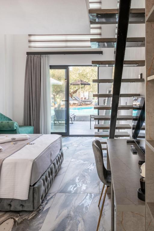 Postel nebo postele na pokoji v ubytování B&B Lofts Thassos