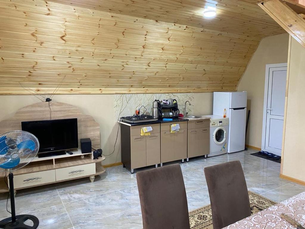 Kuchyň nebo kuchyňský kout v ubytování QubAframe