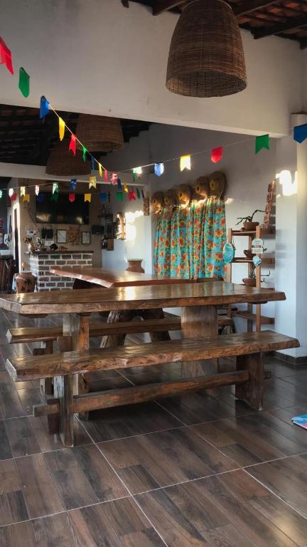 Um restaurante ou outro lugar para comer em Pousada Giro das dunas