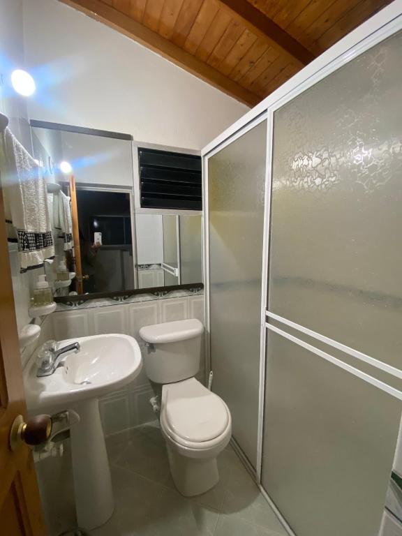 Koupelna v ubytování Casa Magia