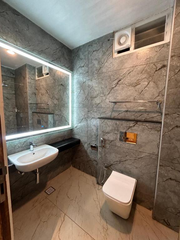 Koupelna v ubytování Hotel Oxina Cizel