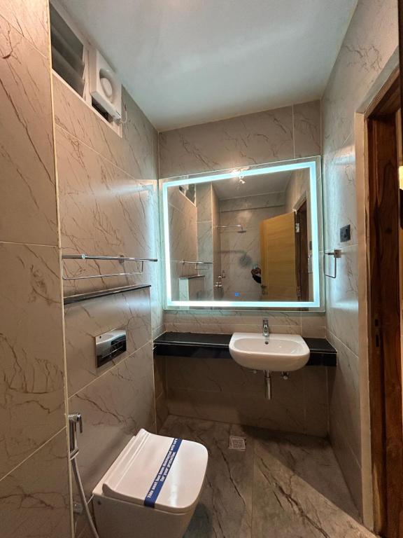 Koupelna v ubytování Hotel Oxina Cizel