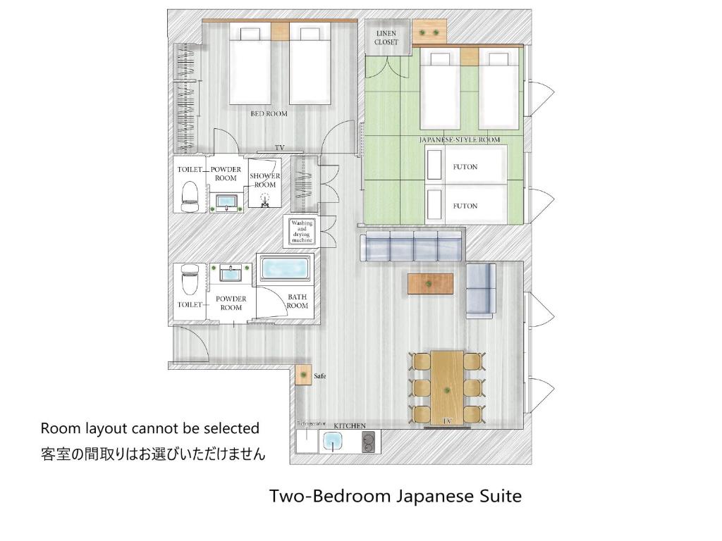 Půdorys ubytování MIMARU SUITES Kyoto Shijo