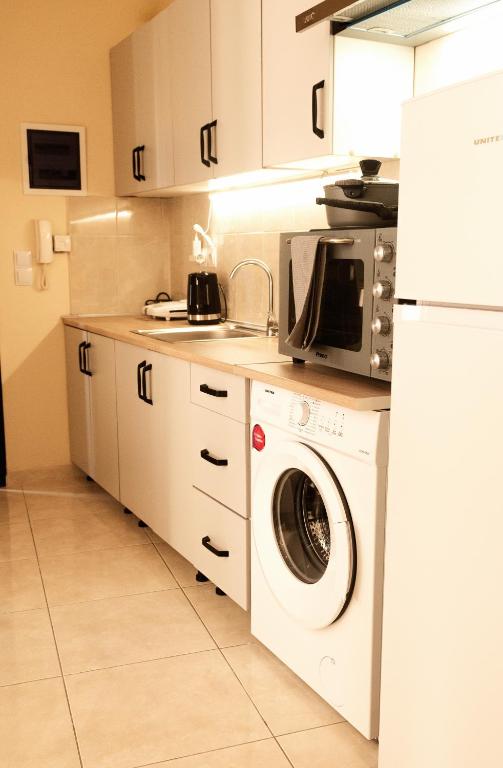 Kuchyň nebo kuchyňský kout v ubytování Maria's appartments