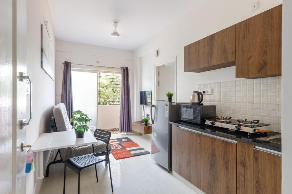 Køkken eller tekøkken på Sunrise Service Apartments